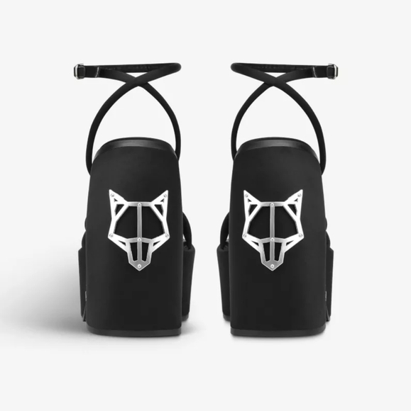 NWOB NAKED WOLFE Jenny Strappy Satin Platform Sandals Black Sz 10 Org $300 - Picture 4 of 14